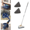 thumbnail image 1 of White 2 cloth 360 ° rotatable telescopic triangle cleaning mop, 1 of 5