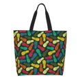 thumbnail image 1 of Balery Pineapple Fruit Colorful Bolsa Tote Estilo Estético con Cremalleras, Bolsa de Hombro, Bolsa de Compras Grande y Plegable, 1 of 8