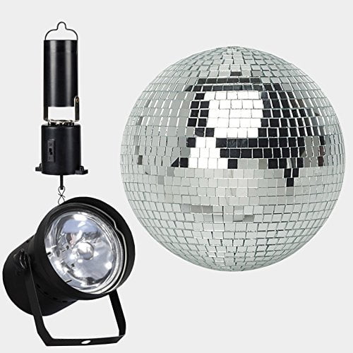 8" Mirror Ball Complete Party Kit with Pinspot and a Battery Powered