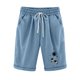 thumbnail image 2 of ICHUANYI Clearance Fashion Women Short Printed Tight High Waist Pocket Elasticity Sports Half Shorts Pants(Blue, S) ICHUANYI WER2023081006544, 2 of 6