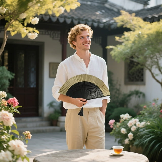 JJKBVCLO Elegant Paper Fans Set Handheld Folding Fan For Outdoor Park Party Style Zen Theme Decorative Accessories