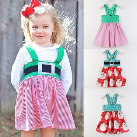 

Toddler Girl Baby Sleeveless Princess Party Christmas Dresses Kid Clothes