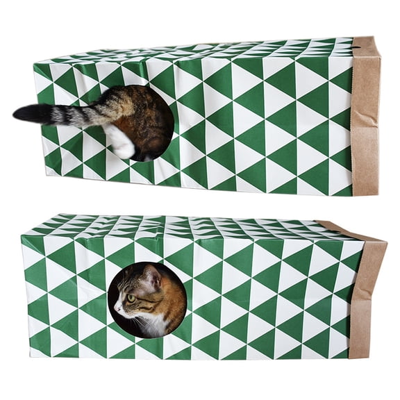 Cat Paper Bag Tunnel Toy Collapsible Tunnel for Rabbits, Kittens, Ferrets, Pet Paper House