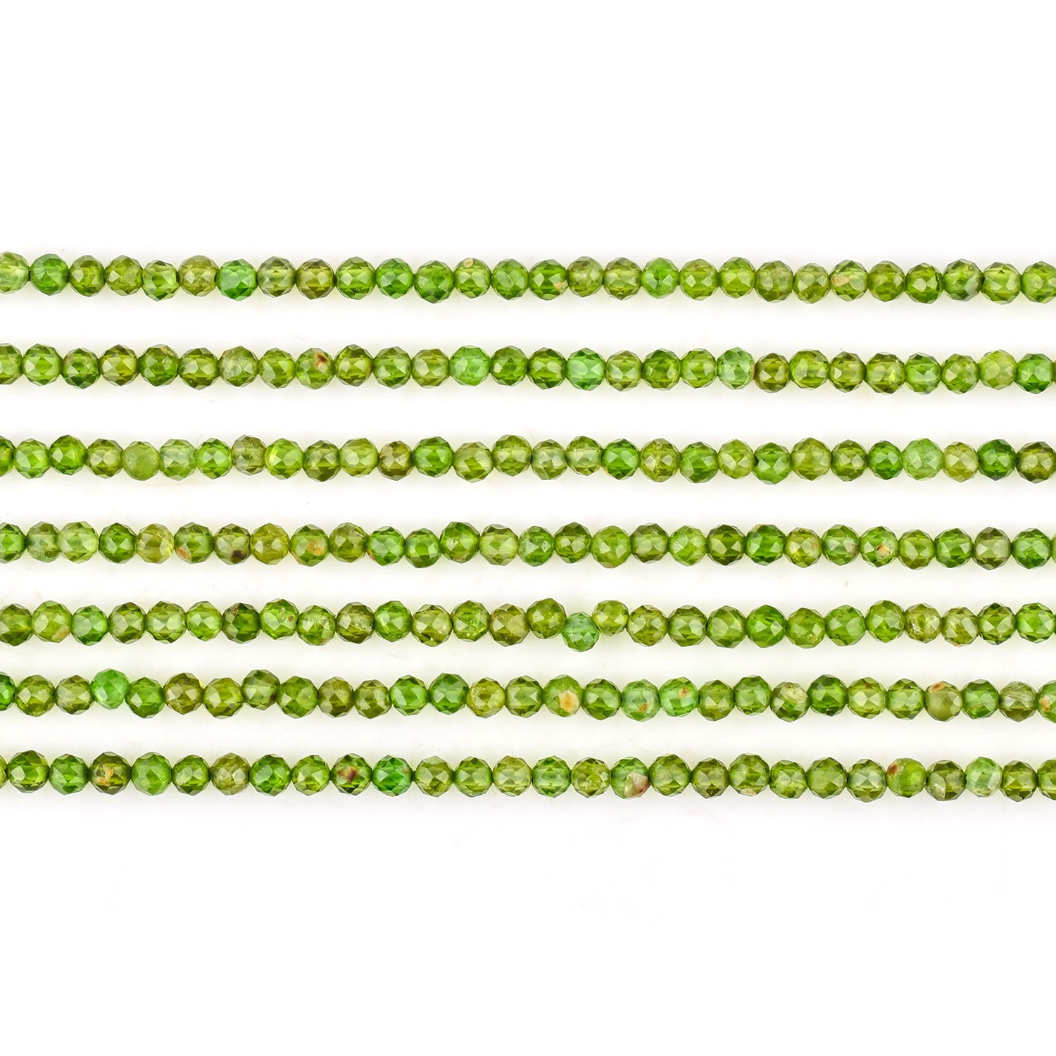 QNAVIC Natural Chrome Diopside Gemstone Micro Faceted Rounds Beads Strand Drilled Stone Chakra Healing Crystals DIY Jewelry Making Wholesale Bulk Loose Supply Strand 30 Centimeter (1 Strand)