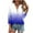 Blue, variant on TKLPEHG Tops for Women Trendy Summer Lightweight Gradient Color Graphic Tee Casual Loose Going Out Tops Button V Neck Tunic Shirts 3/4 Sleeve T Shirts Blouse(Blue,L)