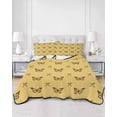 thumbnail image 2 of Full Size Quilt Bedding Set, Yellow Spring Butterfly Reversible Summer Quilt 3 Pieces, Black Bow Knot Lightweight Bedspreads Coverlets with 2 Pillow Shams for All Seasons, 2 of 5