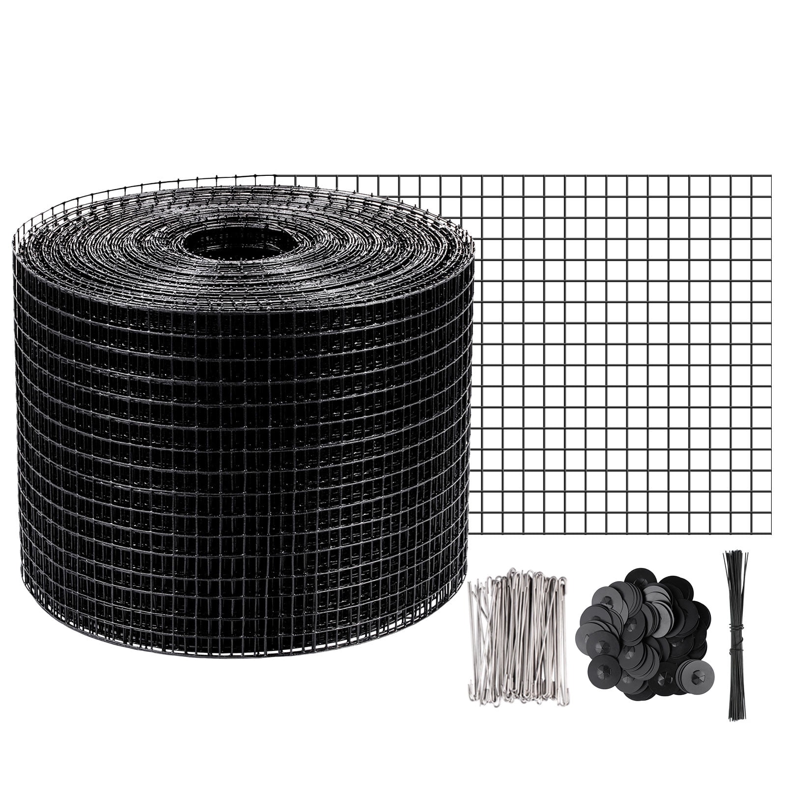 Solar Panel Guard w/ 100pcs Stainless Steel Fasteners VEVOR Solar Panel Bird Wire 6inch x 98ft Critter Guard Roll Kit 50pcs Tie Wires Removable PVC Coated Wire for Squirrel Bird Critters Proofing 