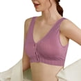 thumbnail image 1 of Gibobby Brasier Deportivo con Cierre Frontal Sujetadores de mujer sin anillo de Hebilla frontal Sujetador de amamantamiento ajustable Sujetador de ropa interior(Morado,Grande), 1 of 5