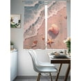 thumbnail image 4 of Summer Beaches Sheer Curtains 2 Panels Set Nautical Ocean Pink Wave Sea Nut Starfish Pearl Sheer Window Curtains Light Filtering Rod Pocket Voile Drapes for Bedroom Living Room 52"X72", 4 of 8