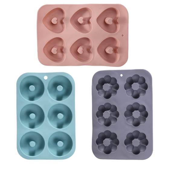 3 Pack Silicone Donut Molds for Baking, Non-Stick Food Grade Muffin Baking Tray, Reusable Doughnut Baking Tray for Home Kitchen
