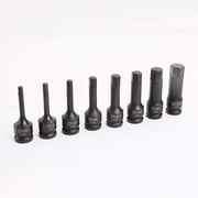 WINMAX AUTOMOTIVE TOOLS 8 Pieces SAE Standard 1/2 Drive Impact Socket Set Hex Bits Long Air Allen Driver