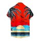 thumbnail image 5 of Mens Casual Manga Corta Botón Abajo Camisas Impresas Botón de Bolsillo Turndown Collar Blusa para Verano Al Aire Libre Casual Diario, 5 of 6