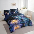 thumbnail image 4 of Manfei Dreamy Glitter Hummingbird 7-Piece Twin Bedding Sets, Bling Lotus Bedding Comforter Set, Stars Starry Sky Reversible Sheet Sets, Lightweight Room Decor, 4 of 8