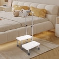 thumbnail image 2 of Aiqidi 2 Tiers Step Stool with Handle Freestanding Heavy Duty Medical Foot Stool Height Adjustable Home Mobility Aid Stool for Seniors Adults and Children Load 220.46lbs(White), 2 of 12