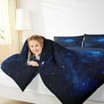 thumbnail image 6 of Manfei Black Blue Galaxy Bedding Comforter Set, Mystic Starry Sky Twin Comforter Sets, Glitter Dreamy Stars Print Reversible Bedding Set, Lightweight Room Decor, 2-Piece, 6 of 9