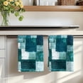 thumbnail image 7 of Abstract Geometric Kitchen Towels Set of 3, Vintage Minimalist Patchwork Art Teal Green Absorbent Dish Towels for Kitchen, Microfiber Hand Towel, Quick Drying Tea Towel for Cleaning Dishcloths, 7 of 7