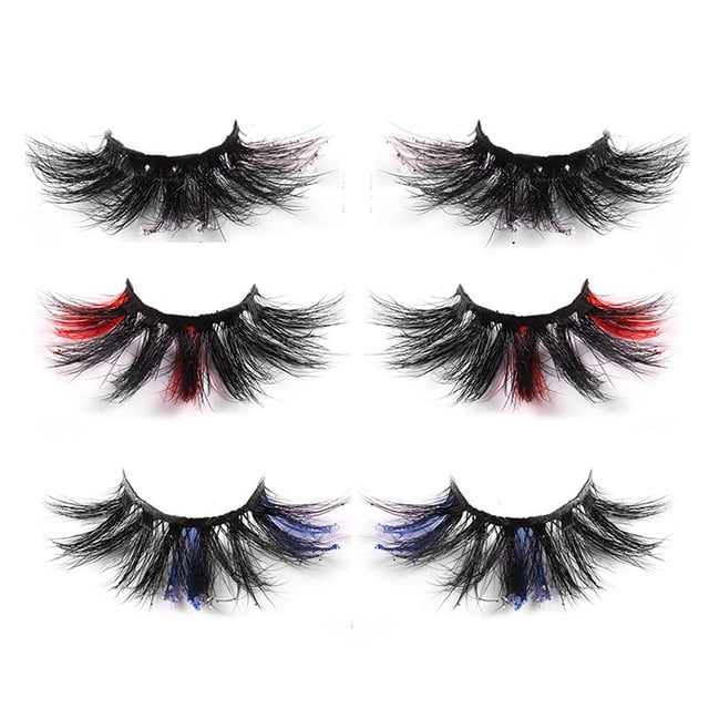 Pestañas Glamnetic, Pestañas con Color, Pestañas de Visón, Pestañas para Extensiones de Pestañas de Maquillaje - 3 Pares
