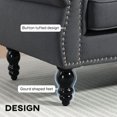 thumbnail image 4 of HOMCOM Mid Back Loveseat with Wood Leg 2 Seater Sofa Couch, Dark Grey, 4 of 10