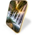 thumbnail image 2 of 12x8 In Framed Waterfall and Stream in The Tropical Forest Scenery Nature Pictures Artwork Contemporary Wall Art with Black Frame for Kids Room,Crystal Porcelain Painting Wall Decor, 2 of 8