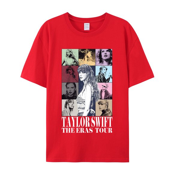 TaylorSwiftprintedkortärmadT-shirtdamtröjorrödXXXL