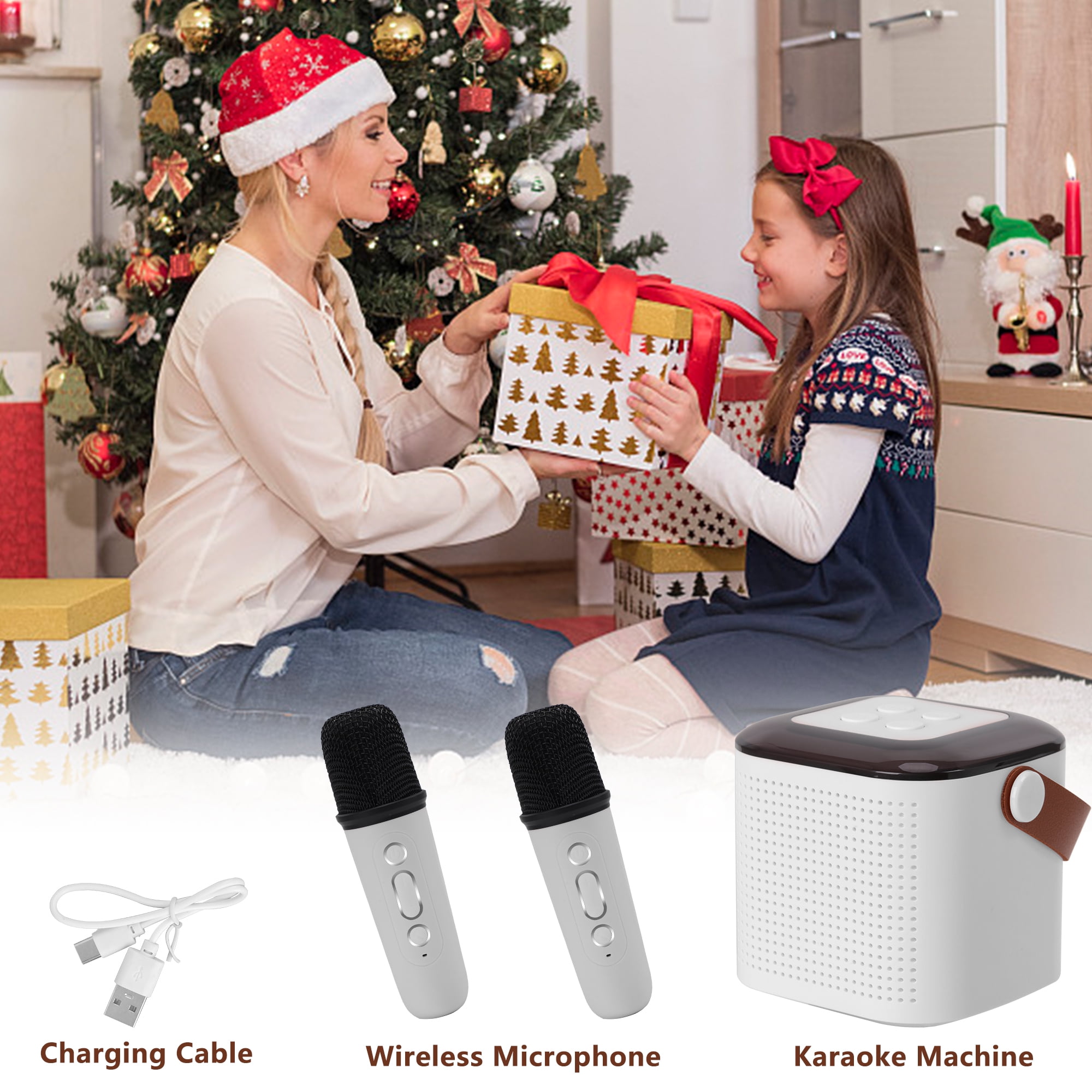 Bluetooth K12 Portable Karaoke Machine PA Speaker System Wireless Microphones