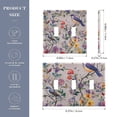 thumbnail image 2 of Yayeee Toggle Light Switch Wall Plate 3-Gang 6.37"x4.48" Decorative Outlet Cover, Purple Floral Pattern, 2 of 7