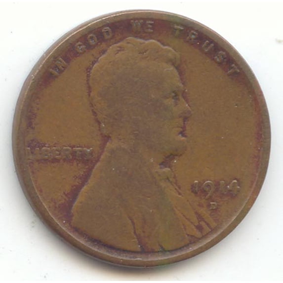 1914-D Lincoln Wheat Cent, Key Date, Problem Free G-VG