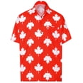 thumbnail image 5 of HAPPY BAY Men's Hawaiian Shirts Short Sleeve Button Down Shirt Men's Casual Shirts Vacation Tropical Beach Summer Party Shirts for Men Funny S Maple Leaf Flag, Red, 5 of 6
