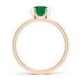 thumbnail image 2 of ANGARA Natural Semi Bezel-Set Emerald Solitaire Engagement Ring in 14K Rose Gold for Women (Size-6mm) | May Birthstone, Birthday, Anniversary, Jewelry Gift for Women | Natural Emerald Ring, 2 of 9