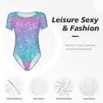 thumbnail image 6 of Daiia Multicolor Glitter Women'S Crew Neck Short Sleeve Slim Fit T Shirts Tops Basic Bodysuit Leotard Clothing-Medium, 6 of 9