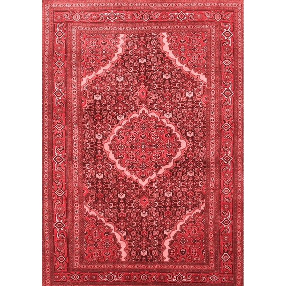 Ahgly Company Indoor Rectangle Medallion Red Traditional Area Rugs, 3' x 5'