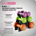 thumbnail image 3 of HolaHatha 1, 2, 3 lb Neoprene Dumbbell Weight Set with Rack, Multicolor, 3 of 12
