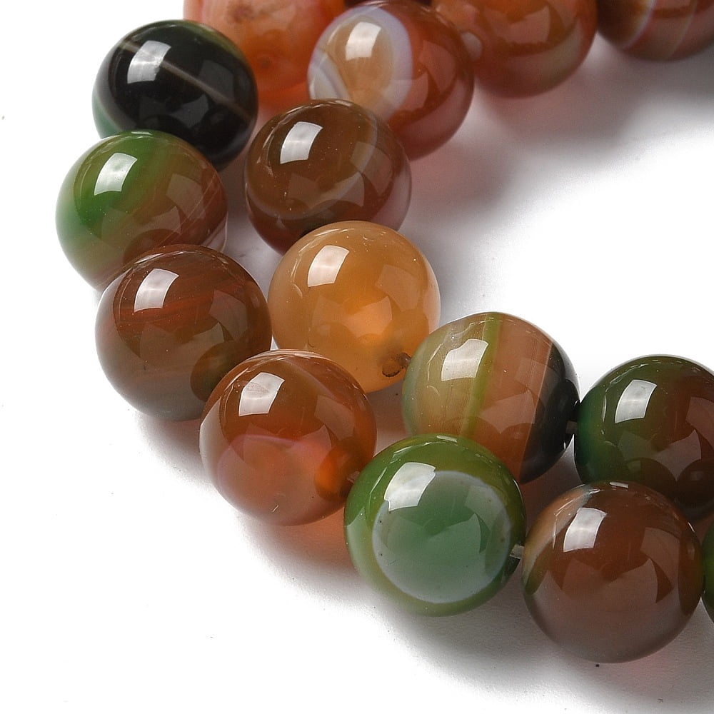 Natural Agate Beads Strands Dyed & Heated Round Green 10~10.5mm Hole: 0.7mm about 38pcs/strand 14.76''(37.5cm)
