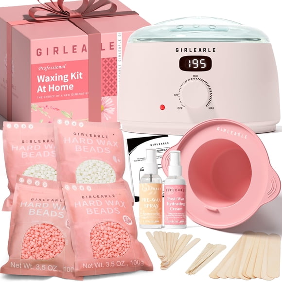 Kit de depilación GIRLEARLE Premium Digital para mujeres y hombres con perlas de cera