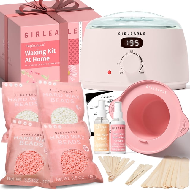 Kit de depilación GIRLEARLE Premium Digital para mujeres y hombres con perlas de cera