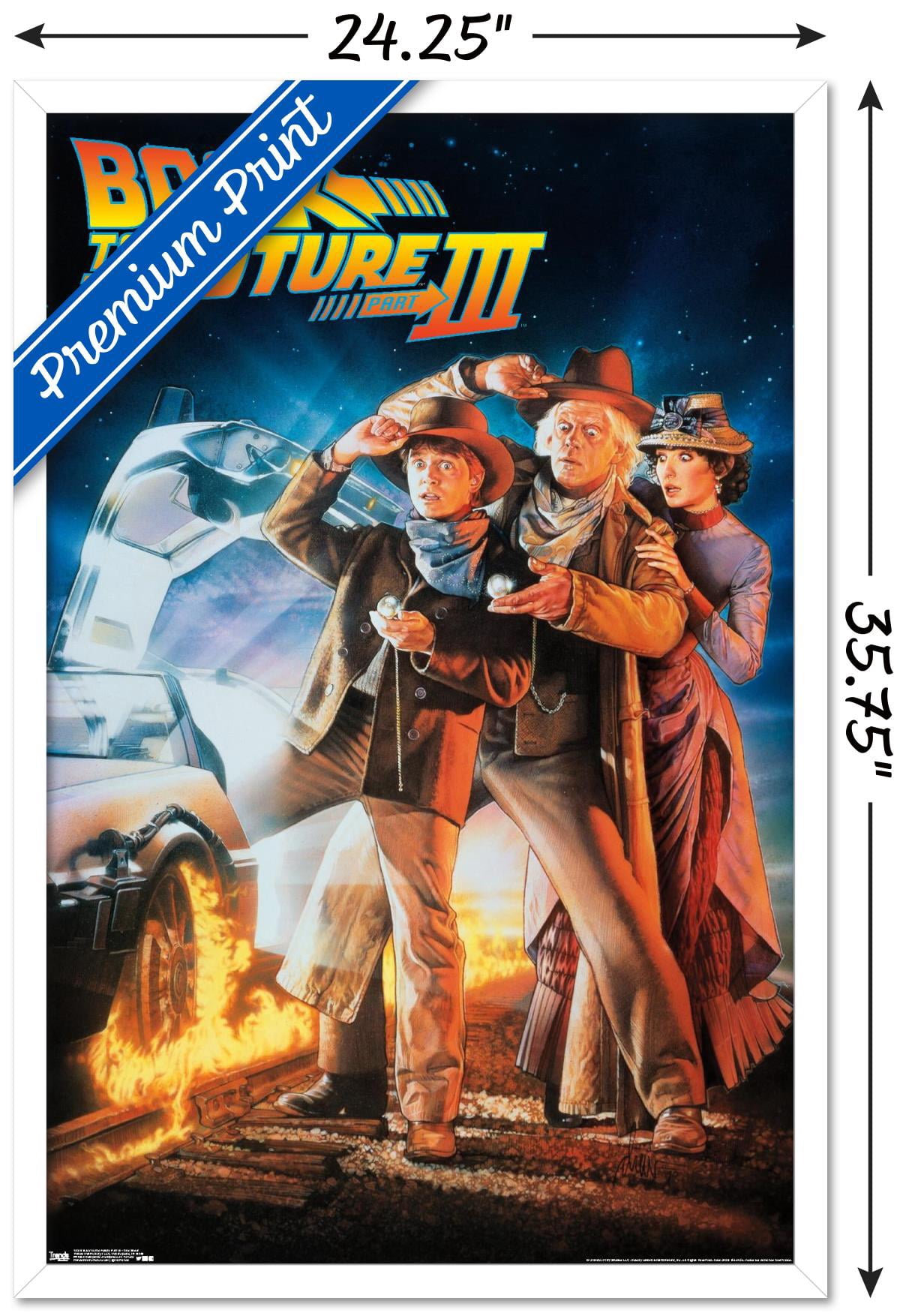 Back to the Future Part III - One Sheet Wall Poster, 22.375" x 34" Framed