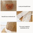 thumbnail image 4 of style4 Sombrero para niños, sombrero de paja para bebé con encaje de oso bonito, sombrilla de verano, sombrero de pescador infantil, 4 of 5