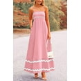 thumbnail image 3 of PRETTYGARDEN Women Summer Flowy Maxi Dress Casual Sleeveless Spaghetti Strap Ruffle Beach Long Dresses, 3 of 9