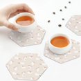 thumbnail image 3 of KLL Drink Coasters Set Hexagon of 4,PU Leather Absorbent Coasters Set Decorative Coffee Cup Coasters Housewarming Gift for Home Decor-Beautiful Rabbit, 3 of 5