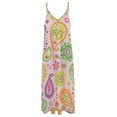 thumbnail image 4 of Pink Paisley Floral Vibrant Pattern Design Fine Art Sleeveless Dress Summer Dress Woman 2025, 4 of 7