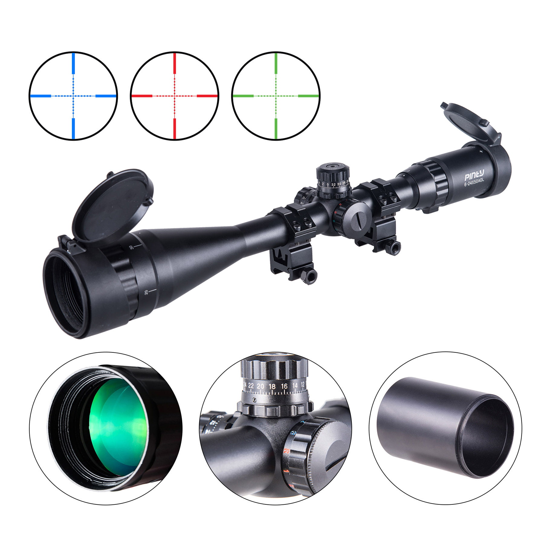 Rifle Scope Hunting Scope 3-9X32 AOL RGB Telescopic Sight Sunshade Lens Cover 