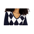 thumbnail image 2 of Tommy Hilfiger Women's Colorblocked Argyle Sweater Blue Size X-Small, 2 of 3