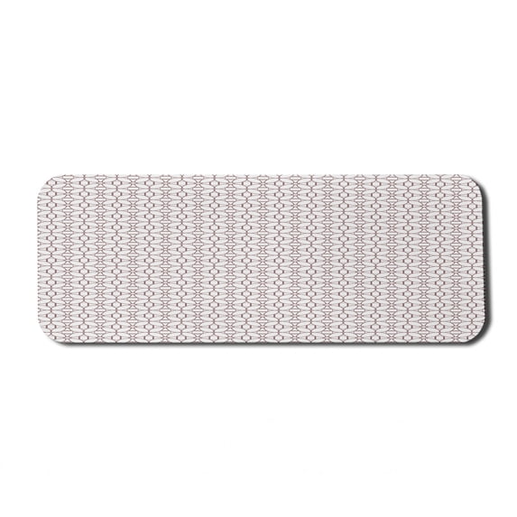 Floral Computer Mouse Pad, Demonstration of Outline Drawings in Monotone Design Drawn by Hand, Rectangle Non-Slip Rubber Mousepad Large, 31" x 12" Gaming Size, Mauve Taupe White, by Ambesonne
