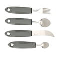 thumbnail image 4 of Elderly Utensils, Skidproof Ribbed Handle Adaptive Utensils Grey Stainless Steel Hanging Hole  for Eating, 4 of 7