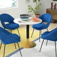 thumbnail image 2 of HOMCOM Dining Table Round Kitchen Table w/ Faux Marble Top for Dining Room, 2 of 10