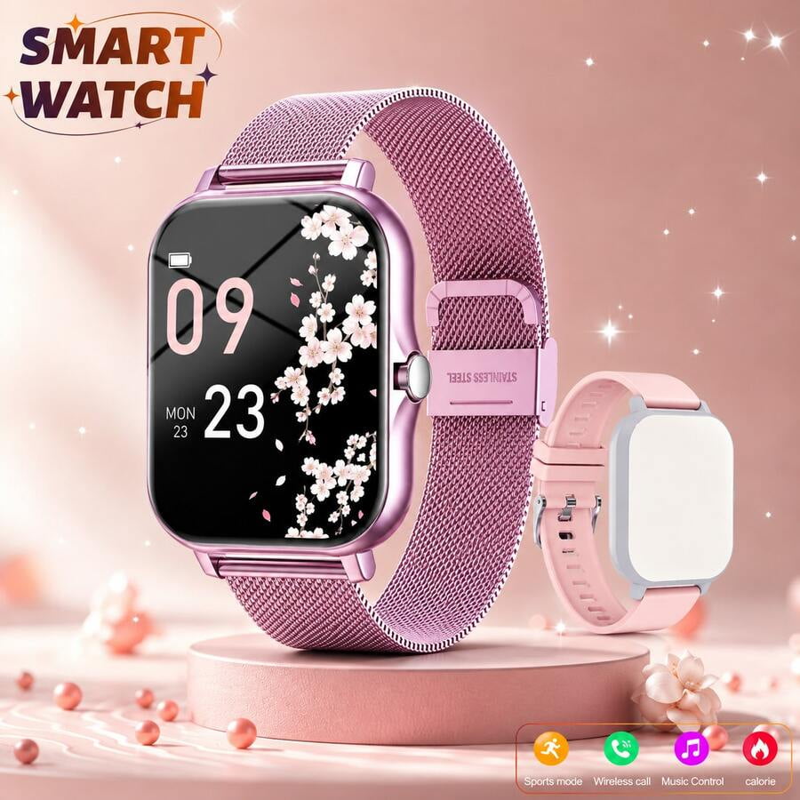 Smart Watch, Wireless Talk/Receive, Multiple Sports Modes, Sedentary Alert, Weather Forecast, Message Notifications, Borderless Slim Design, Suitable for Men and Women, Beautiful Gift
