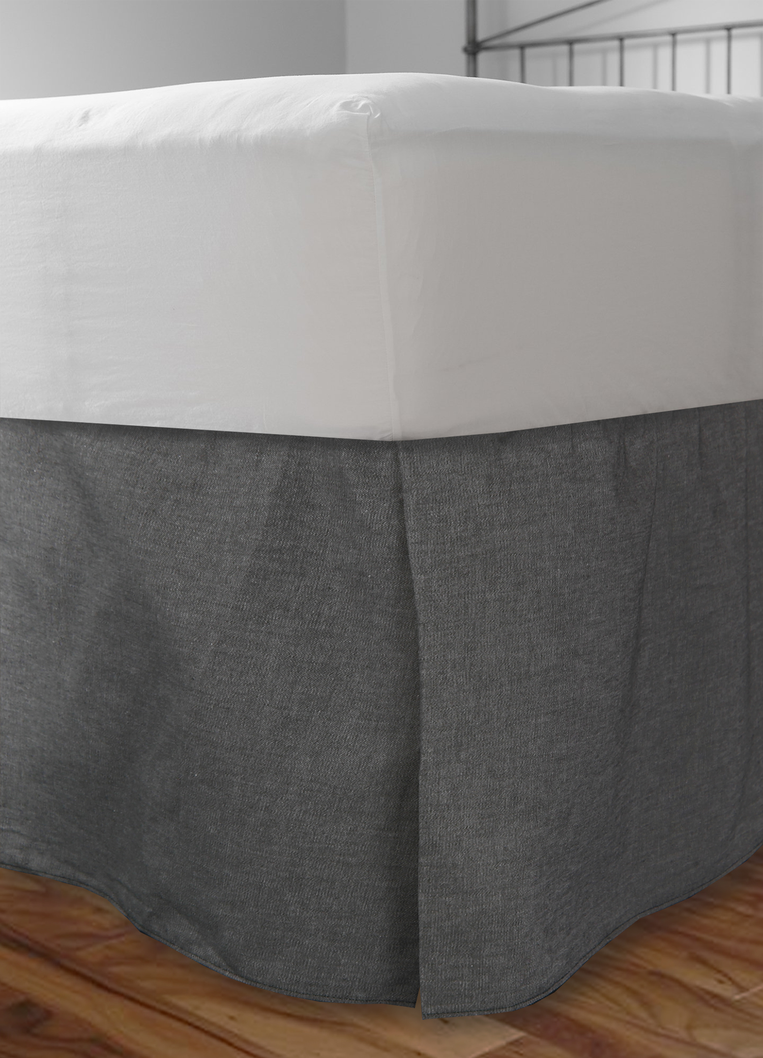 Black Denim Full Bedskirt Jean Bedding Accessory