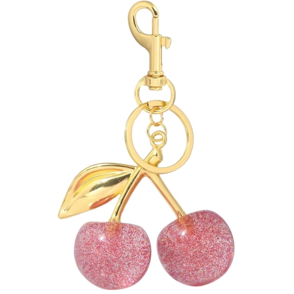 Cherry Bag Charm Keychain - Cute Purse Handbag Fruit Accessories - Beautiful Birthday Gift for Women