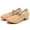 Beige, variant on Xfvqtps Womens Latin Dance Shoes Low Heel Cross Elastic Straps Close Toe Ballroom Salsa Canvas Dance Shoes Pink