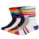 thumbnail image 4 of Calcetines coloridos de tubo medio para hombre, medias de algodón con patrón de rayas, corazón, novedad, informal, divertido, EU 42-48, 5 pares, 4 of 4